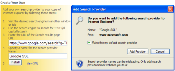 image add search providers to IE