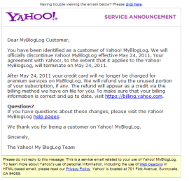 Yahoo! going to Shutdown MyBlogLog the end of a Blogging Community